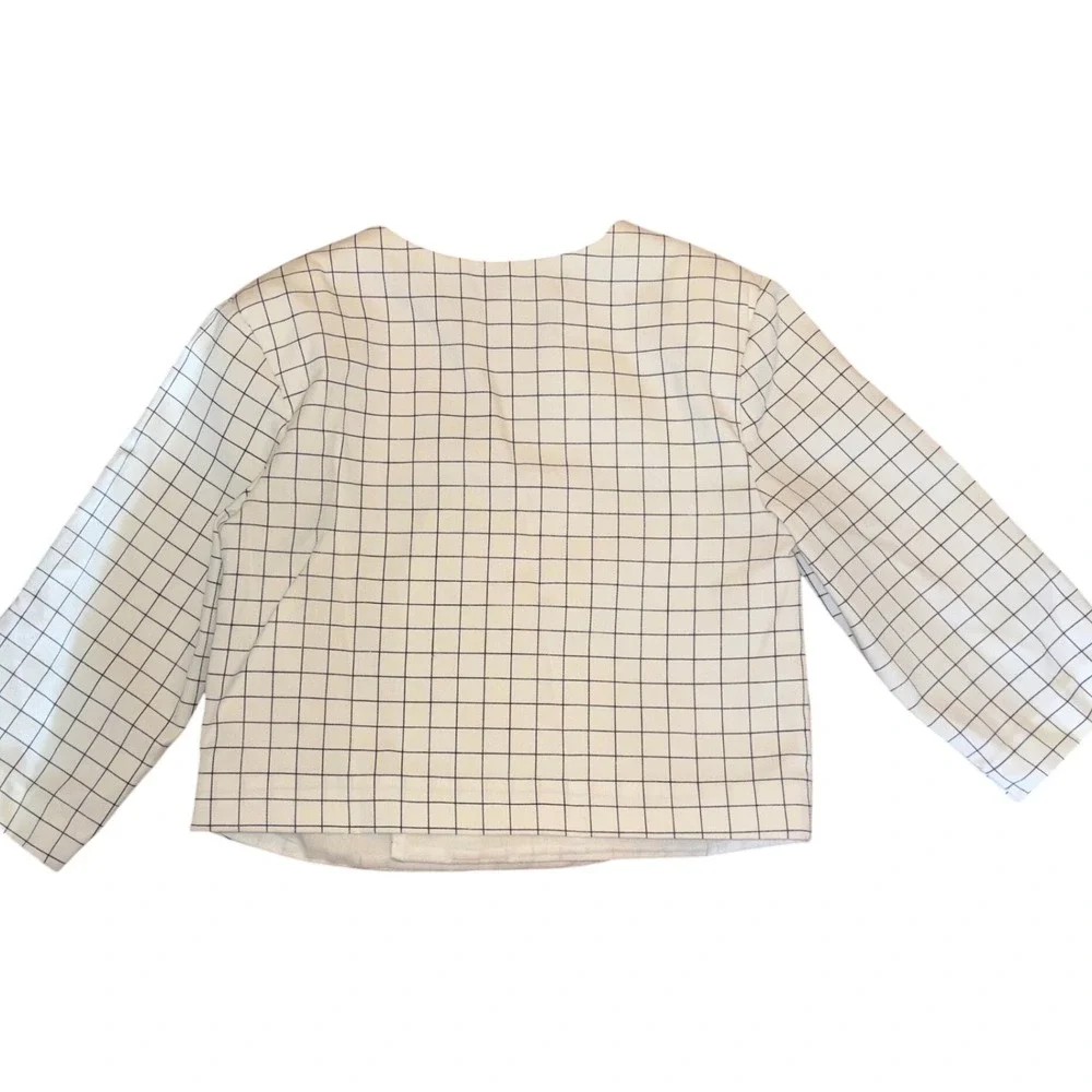 Kids/Baby Vintage Nautical Sailboat Grid Button Front Jacket Top | 24‎ Months
